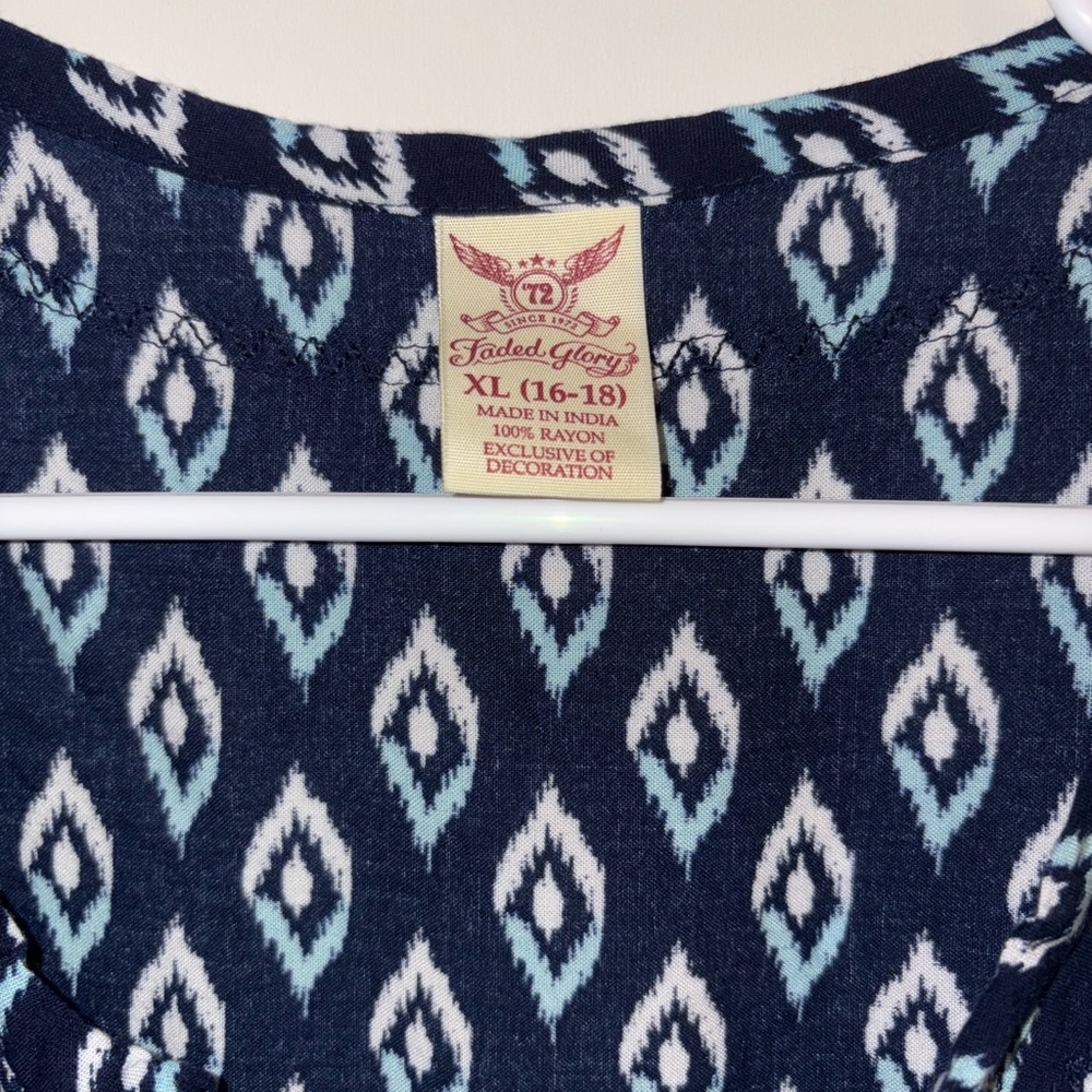 Faded Glory Womens Navy and White Blouse XL - Picture 3 of 5